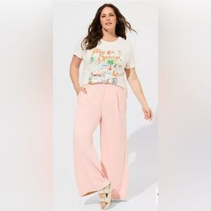 Torrid Wide Leg Stretch Crepe High-Rise Pant- Impatient Pink Size 18
